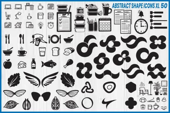 Abstract Shape Icons Set for Modern Web and Editorial Design