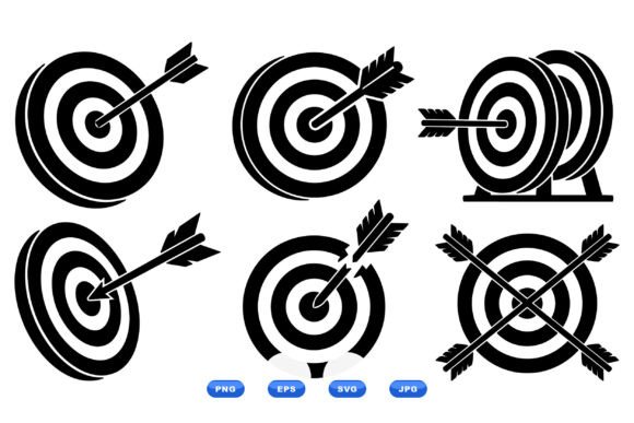 Archery Target Icons Set for Graphics and Crafts