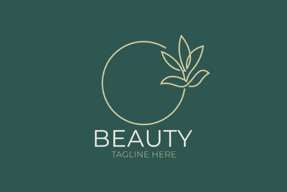 Beauty Logo Circle Leaves Graphic Design Asset