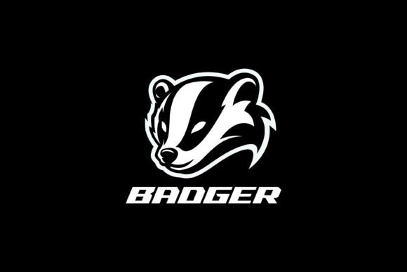 Bold Black and White Badger Head Logo - A Graphic Design Asset for Logo Templates