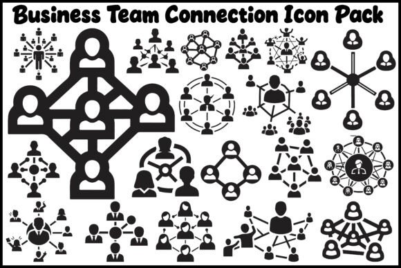 Business Team Connection Icon Vector: A Professional Graphics Asset for Branding