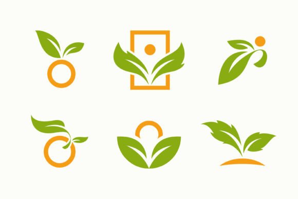 Eco-Friendly Green Leaf Organic Circle Graphics
