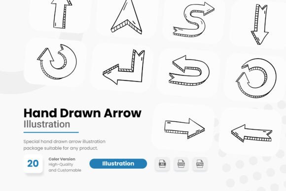 Hand Draw Arrow Illustration for Graphics and Decorative Elements