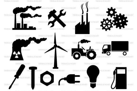 Industrial Icons Set - Factory, Gears, T Review