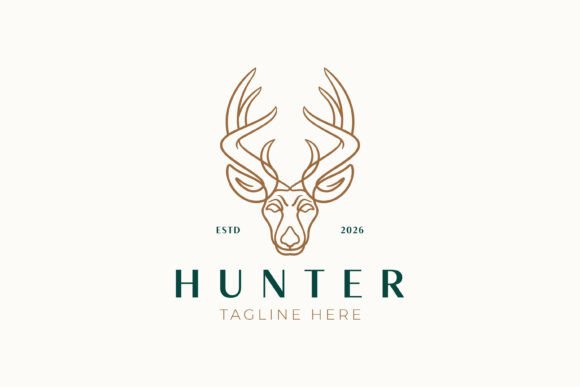 Linear Abstract Reindeer Head Icon Logo Review