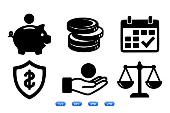Minimal Finance Icon Clipart for Graphics and Crafts