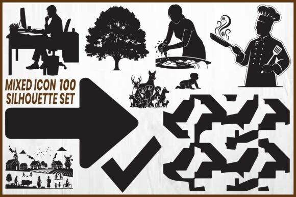 Mixed Silhouette Icon Bundle