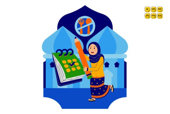 Review of Ramadan Calendar with Woman Pencil