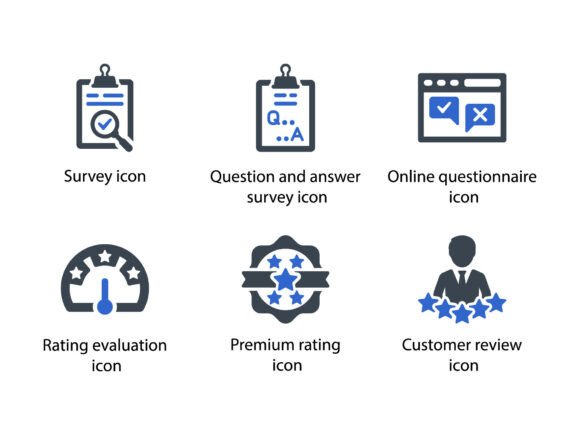 Survey Rating Icon Set 2 – Modern Graphics for Editorial Design
