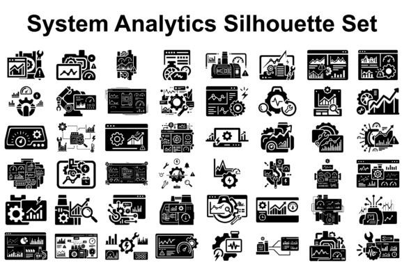 System Analytics Silhouette Set for Branding and Packaging