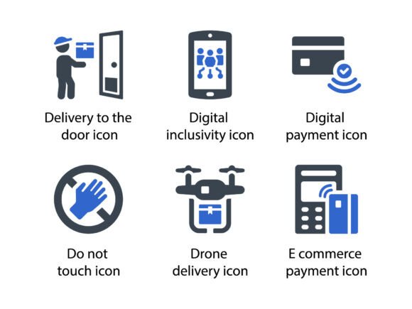 Untact Economy Icon Set 3: A Modern Graphic Asset for Branding