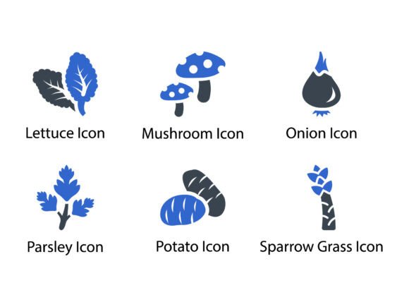 Vegetable Fruit Icon Set 3: A Versatile Graphic Asset for Creative Projects