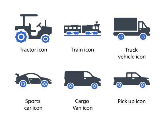 Vehicle Icon Set 2 - A Versatile Graphic Design Asset for Digital Sellers