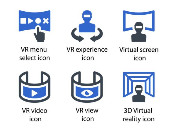 Virtual Reality Icon Set 1: A Modern Graphic Asset for Branding