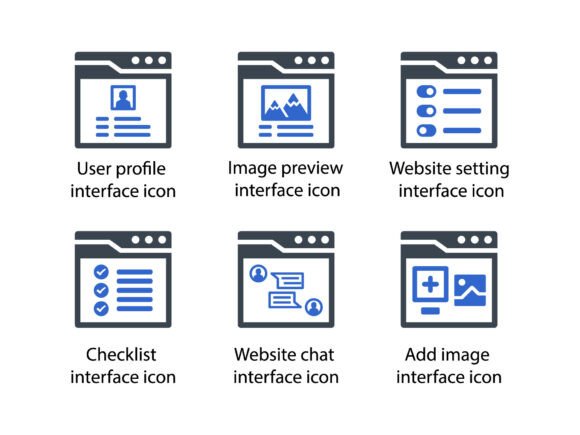 Website Interface Icon Set 2 – Modern Graphics for Clean Editorial Design