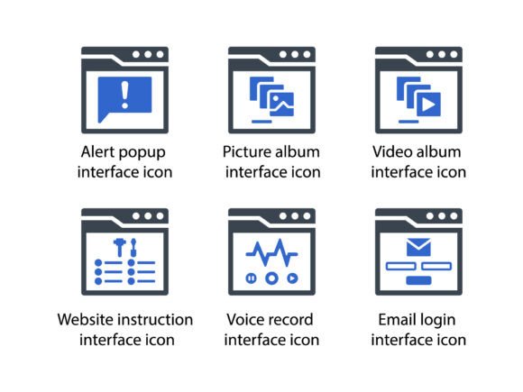 Website Interface Icon Set 5: A Modern Graphic Design Asset for Branding