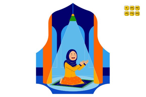 Woman Praying in a Mosque Embroidery Design Review